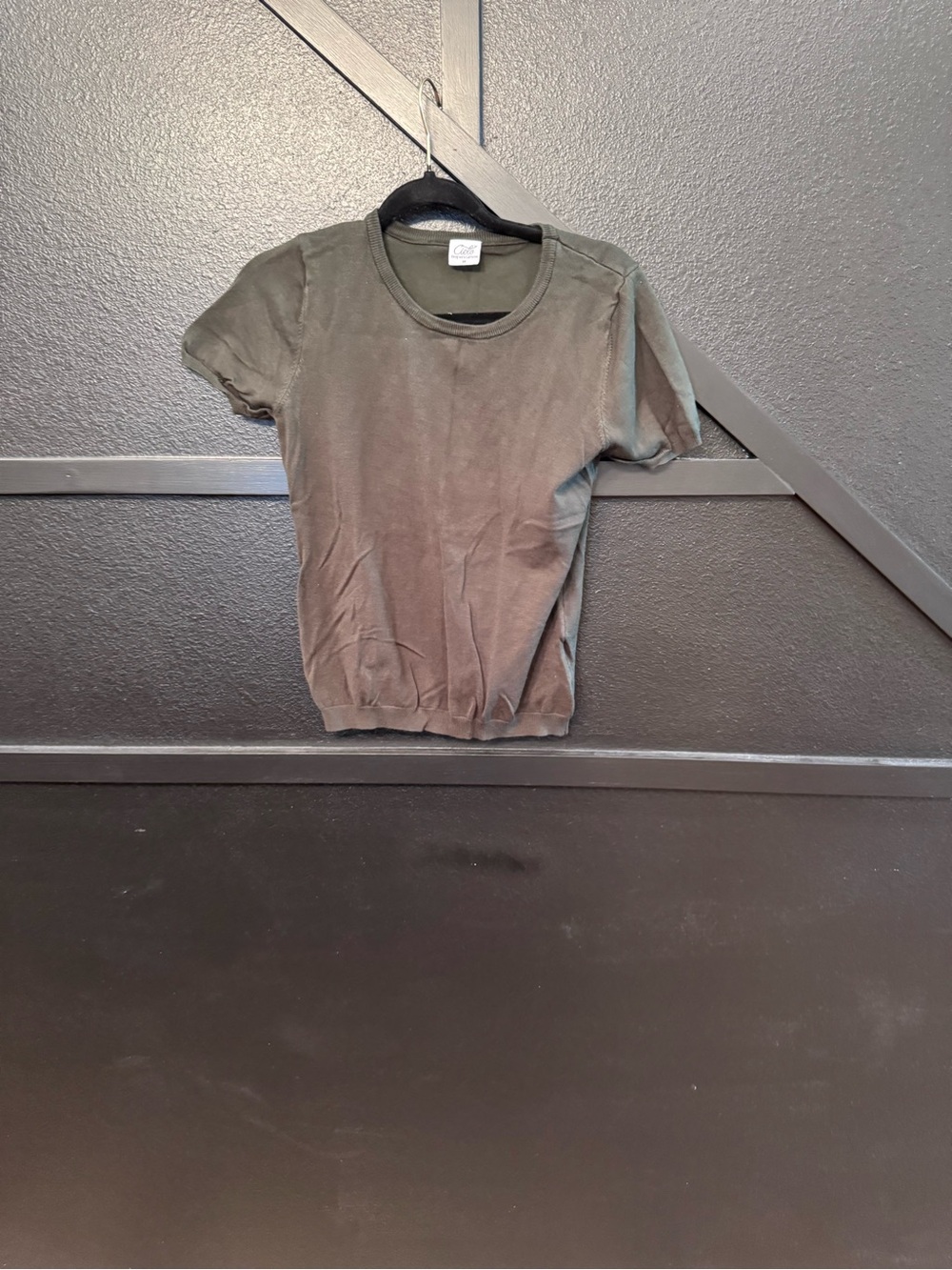 Kids Short Sleeve Crewneck Top - Olive Green